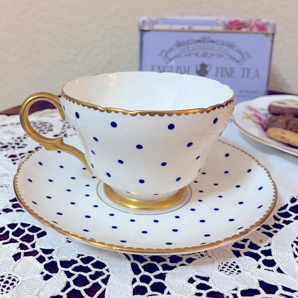 Vintage Other - Vintage Shelley England Polka Dot Tea Cup & Saucer ☕️